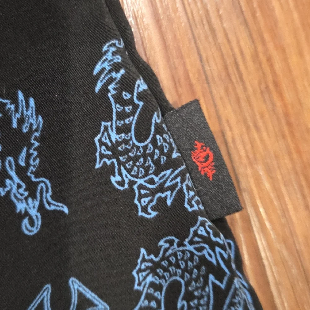 Vintage Dragon D Clothing Short-Sleeve Button-Down with Blue Dragons Sz Large - Picture 3 of 6
